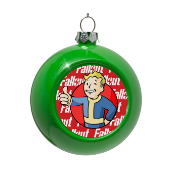 Fallout Vault Boy, Στολίδι Χριστουγεννιάτικη μπάλα δένδρου Πράσινο 8cm