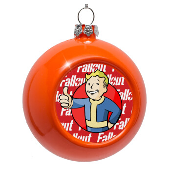 Fallout Vault Boy, Orange Christmas tree ornament bauble 8cm