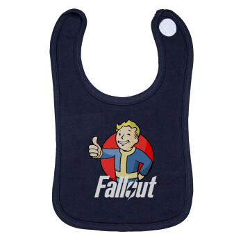 Fallout Vault Boy, Σαλιάρα με Σκρατς 100% Organic Cotton Μπλε (0-18 months)