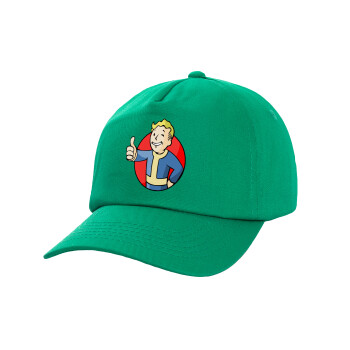 Fallout Vault Boy, Adult Baseball Cap, 100% Cotton, Green (COTTON, ADULT, UNISEX, ONE SIZE)