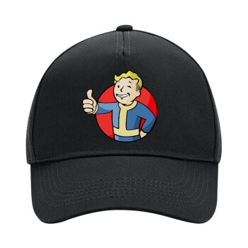 Fallout Vault Boy, Καπέλο Ενηλίκων Ultimate ΜΑΥΡΟ, (100% ΒΑΜΒΑΚΕΡΟ DRILL, ΕΝΗΛΙΚΩΝ, UNISEX, ONE SIZE)