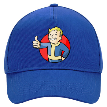 Fallout Vault Boy, Καπέλο Ενηλίκων Ultimate ΜΠΛΕ, (100% ΒΑΜΒΑΚΕΡΟ DRILL, ΕΝΗΛΙΚΩΝ, UNISEX, ONE SIZE)