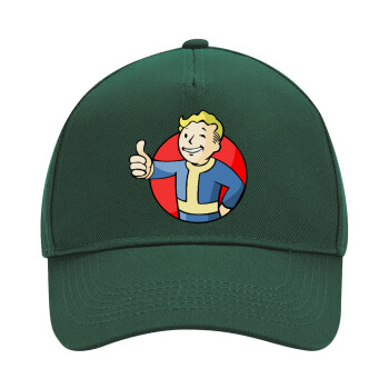 Fallout Vault Boy, Adult Ultimate Hat GREEN, (100% COTTON DRILL, ADULT, UNISEX, ONE SIZE)