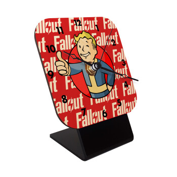 Fallout Vault Boy, Quartz Table clock in natural wood (10cm)