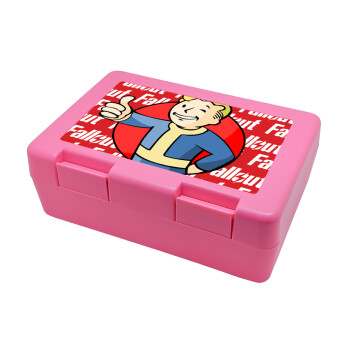 Fallout Vault Boy, Children's cookie container PINK 185x128x65mm (BPA free plastic)