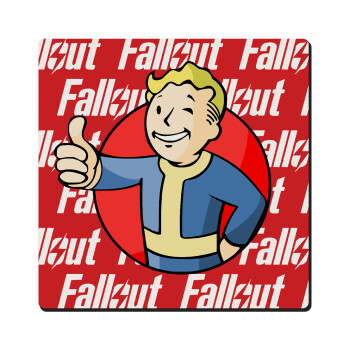 Fallout Vault Boy, Τετράγωνο μαγνητάκι ξύλινο 6x6cm