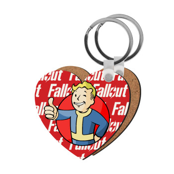 Fallout Vault Boy, Μπρελόκ Ξύλινο καρδιά MDF