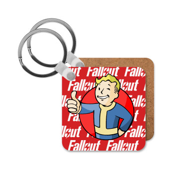 Fallout Vault Boy, Μπρελόκ Ξύλινο τετράγωνο MDF