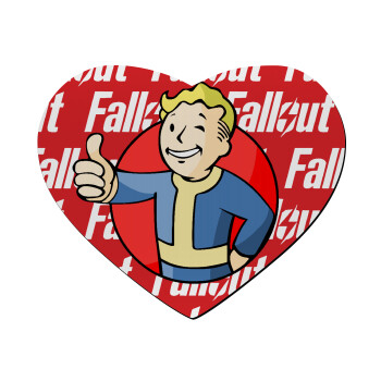 Fallout Vault Boy, Mousepad heart 23x20cm