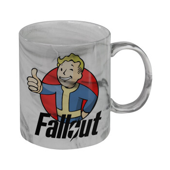 Fallout Vault Boy, Κούπα κεραμική, marble style (μάρμαρο), 330ml