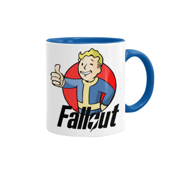 Fallout Vault Boy, Mug colored blue, ceramic, 330ml