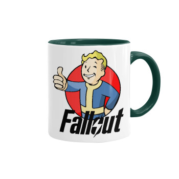 Fallout Vault Boy, Κούπα χρωματιστή πράσινη, κεραμική, 330ml