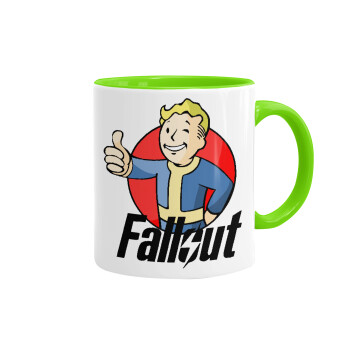 Fallout Vault Boy, Mug colored light green, ceramic, 330ml