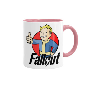 Fallout Vault Boy, Κούπα χρωματιστή ροζ, κεραμική, 330ml