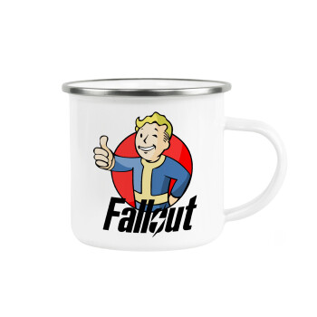 Fallout Vault Boy, Metallic enamel cup white 360ml