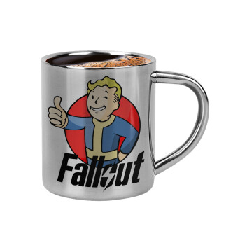 Fallout Vault Boy, Double-wall metal cup for espresso (220ml)