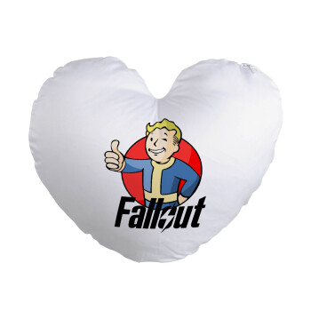 Fallout Vault Boy, Μαξιλάρι καναπέ καρδιά 40x40cm περιέχεται το  γέμισμα