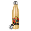 Glitter gold stainless steel thermos bottle, double-walled, 500ml