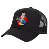 Trucker Hat with Mesh, Black, (COTTON, KIDS, UNISEX, ONE SIZE)