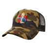 Adult Structured Trucker Hat, with Mesh, (Camouflage) Army (100% COTTON, ADULT, UNISEX, ONE SIZE)