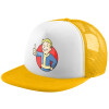 Adult Soft Trucker Hat with Yellow/White Mesh (POLYESTER, ADULT, UNISEX, ONE SIZE)