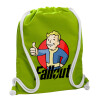 Backpack bag GYMBAG LIME GREEN, with pocket (40x48cm) & thick cords