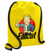 Backpack pouch GYMBAG Yellow, with pocket (40x48cm) & thick cords