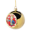 Golden Christmas tree ball ornament 8cm