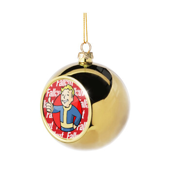 Fallout Vault Boy, Golden Christmas tree ball ornament 8cm