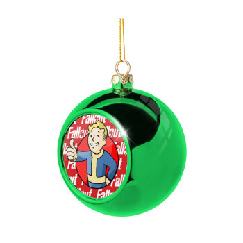 Fallout Vault Boy, Green Christmas tree ornament ball 8cm