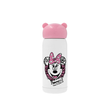 Minnie mouse, Pink stainless steel thermal flask, 320ml