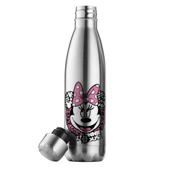 Minnie mouse, Μεταλλικό παγούρι θερμός Inox (Stainless steel), διπλού τοιχώματος, 500ml