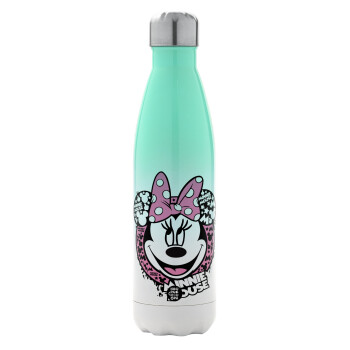 Minnie mouse, Metal mug thermos Green/White (Stainless steel), double wall, 500ml