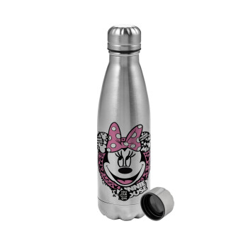 Minnie mouse, Metallic water bottle, stainless steel, 750ml