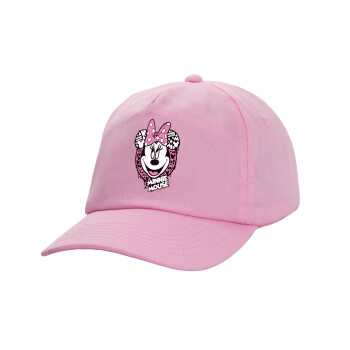 Minnie mouse, Adult Baseball Cap, 100% Cotton, PINK (COTTON, ADULT, UNISEX, ONE SIZE)