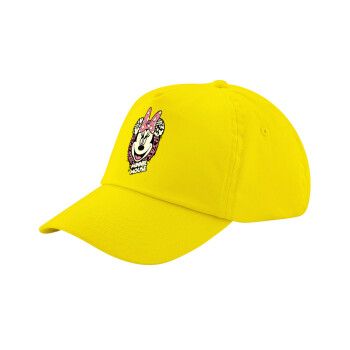 Minnie mouse, Child's Baseball Cap, 100% Cotton Twill, Yellow (COTTON, CHILD, UNISEX, ONE SIZE)