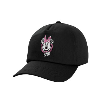 Minnie mouse, Child's Baseball Cap, 100% Cotton, Black