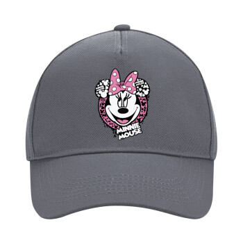 Minnie mouse, Ultimate Adult Hat Grey, (100% COTTON DRILL, ADULT, UNISEX, ONE SIZE)