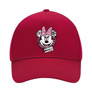 Minnie mouse, Adult Ultimate Hat RED, (100% COTTON DRILL, ADULT, UNISEX, ONE SIZE)