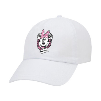 Minnie mouse, Adult Baseball Cap White 5-panel (POLYESTER, ADULT, UNISEX, ONE SIZE)