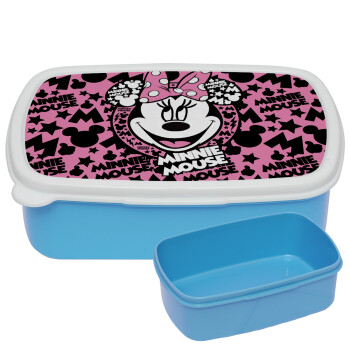 Minnie mouse, ΜΠΛΕ παιδικό δοχείο φαγητού (lunchbox) πλαστικό (BPA-FREE) Lunch Βox M18 x Π13 x Υ6cm