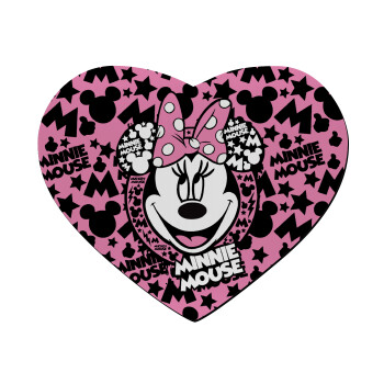 Minnie mouse, Mousepad heart 23x20cm