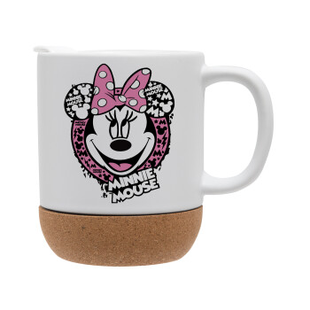 Minnie mouse, Ceramic coffee mug Cork (MAT), 330ml (1pcs)