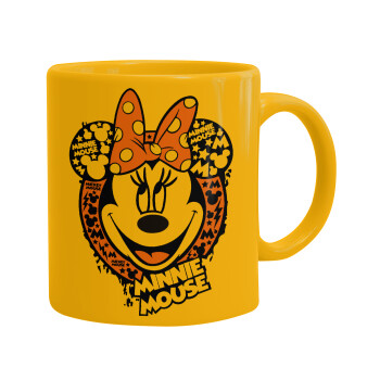 Minnie mouse, Ceramic coffee mug yellow, 330ml