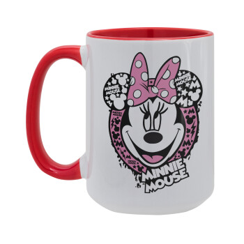 Minnie mouse, Κούπα Mega 15oz, κεραμική Κόκκινη, 450ml