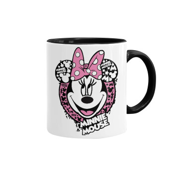 Minnie mouse, Mug colored black, ceramic, 330ml