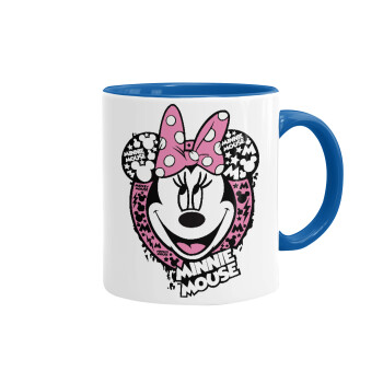 Minnie mouse, Mug colored blue, ceramic, 330ml