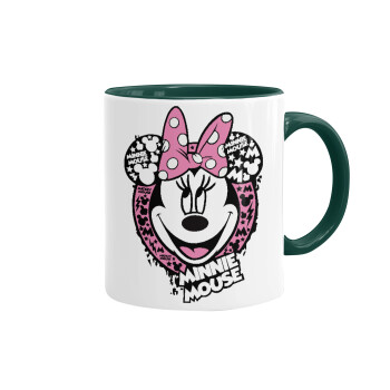 Minnie mouse, Mug colored green, ceramic, 330ml