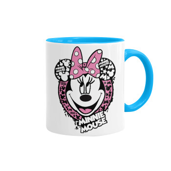 Minnie mouse, Mug colored light blue, ceramic, 330ml