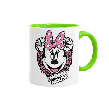 Minnie mouse, Mug colored light green, ceramic, 330ml